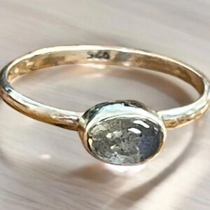 Labradorite Thin band Ring